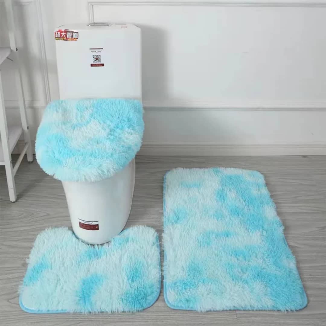 3 Piece Bathroom Rug Set Super Soft Toilet Bathroom Toilet Tub Air Floor Mat