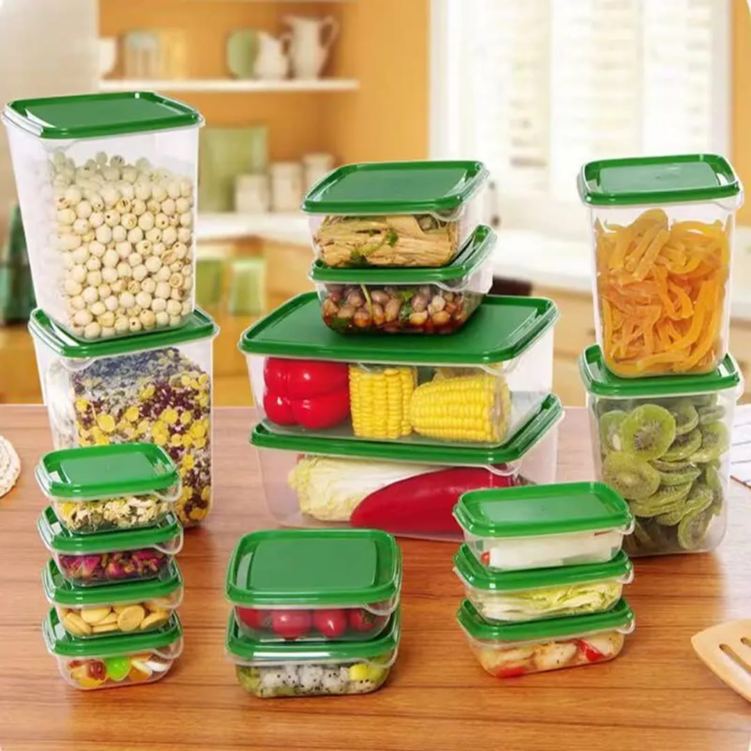 17 Pcs/set Transparent Kitchen Storage Container