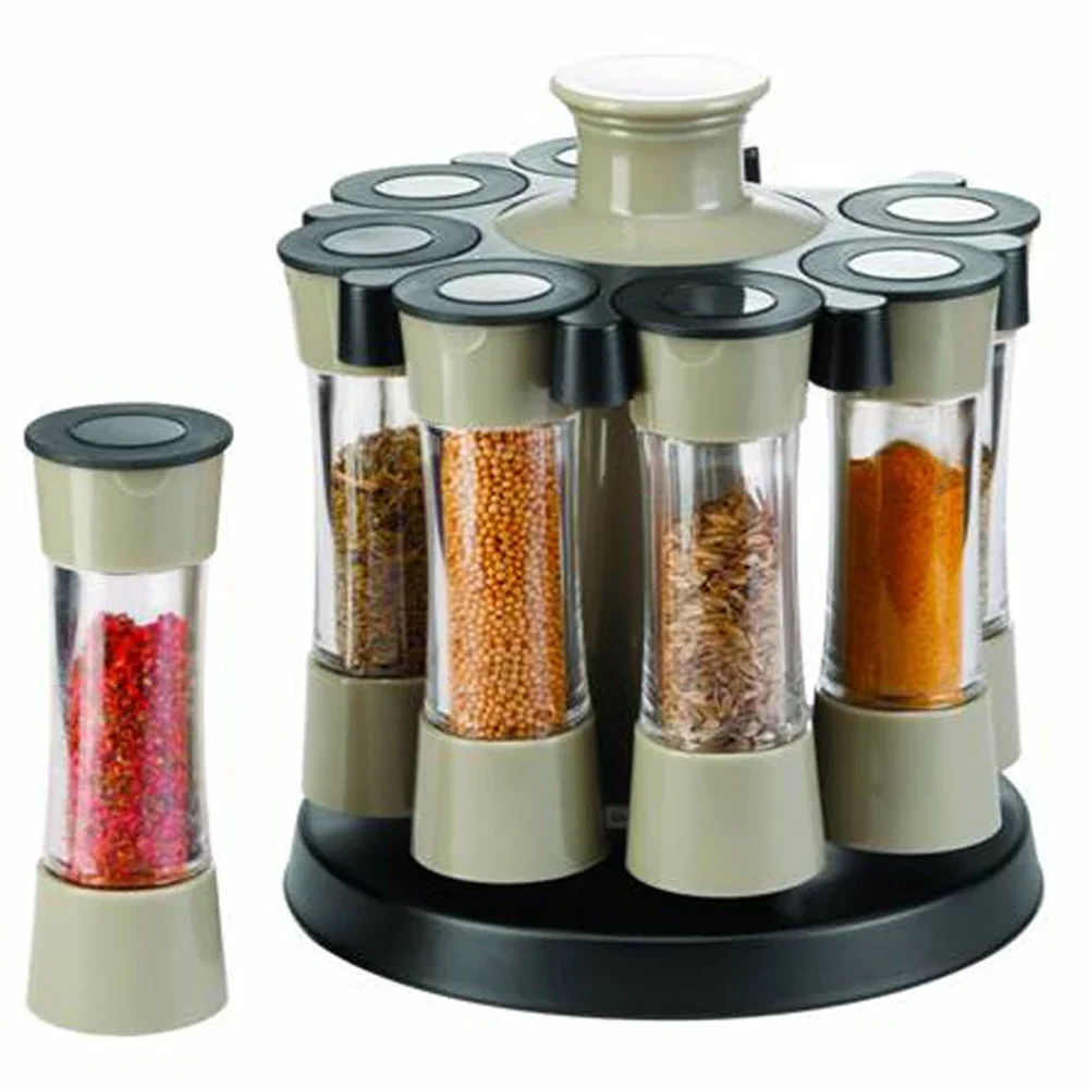 Multi-Purpose 360 Rotating Rack Seasoning Jar for Kitchen Spices Tools 8Pcs/Set