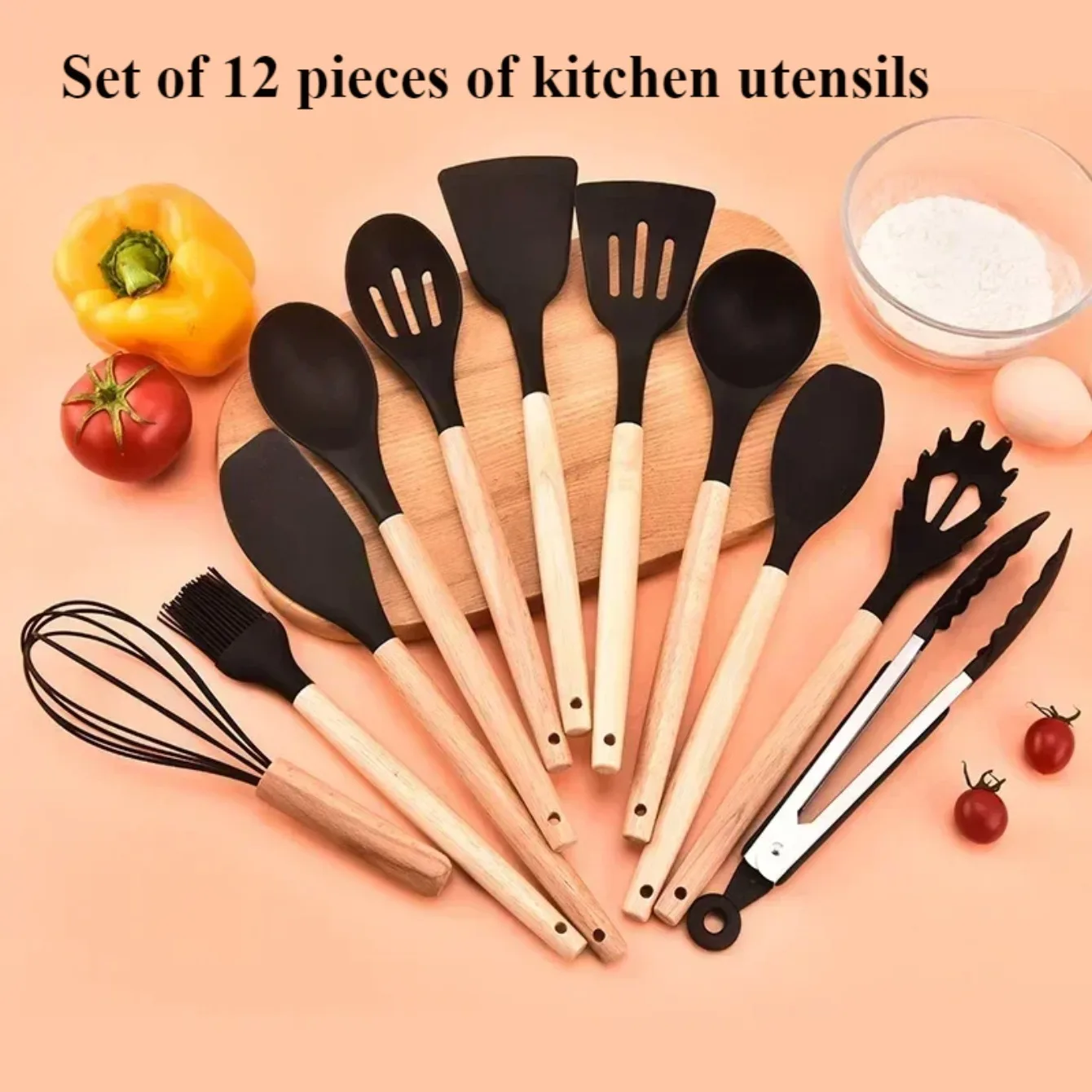 12PCS Food Grade Silicone Kitchenware Cookware Tool